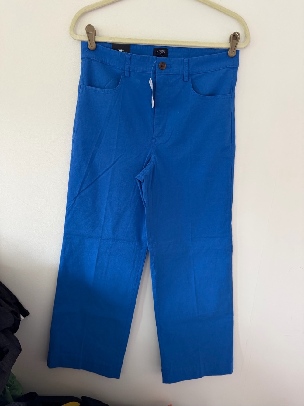J. Crew Wide-Leg Pants in Bright Blue